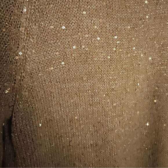 Zara Women's Gold Sparkle Sweater With Silky Back Detail Medium - Picture 3 of 9